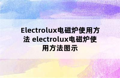 Electrolux电磁炉使用方法 electrolux电磁炉使用方法图示